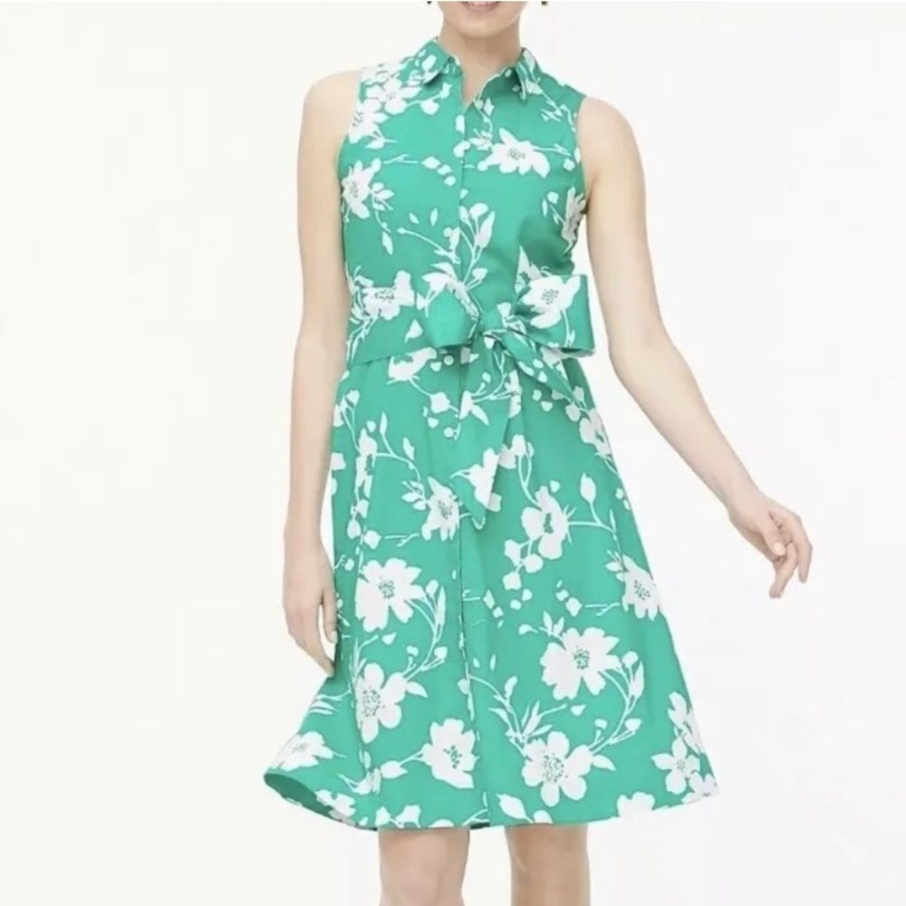 J.Crew Floral Cotton Sleeveless Shirtdress